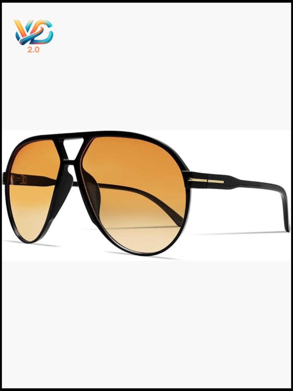 Retro Aviator Sunglasses Oversized Square Classic Vintage Tangle Free UV